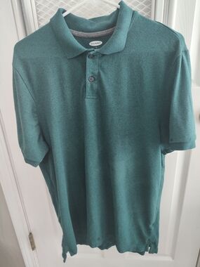 Old Navy Men's Teal-Green Polo Shirt
